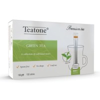 Чай в стиках TEATONE, зеленый, 100 стиков по 1,8г, ш/к 80456, 1241